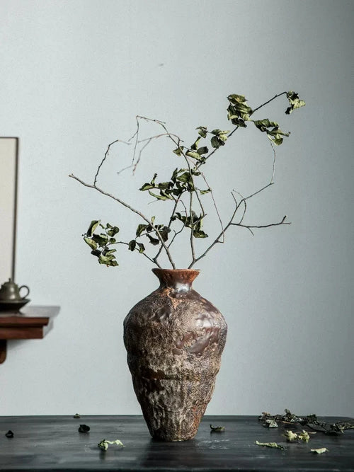 Large Retro Porcelain Vase | Coarse Pottery for Home Décor | Anciennevi