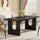 71-inch Large Rectangular Dining Table | Black Wooden Base | Anciennevi