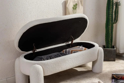 Sherpa Storage Ottoman Bench | Modern Entryway Bench | Anciennevi