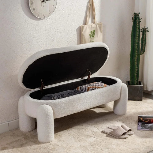 Sherpa Storage Ottoman Bench | Modern Entryway Bench | Anciennevi