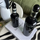 Black Stripe Transparent Geometric Crystal Bottle Sculpture – Desk Decoration – Anciennevi