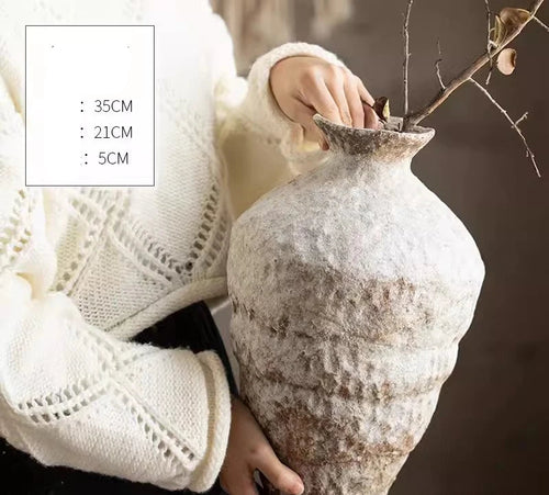 Large Retro Porcelain Vase | Coarse Pottery for Home Décor | Anciennevi