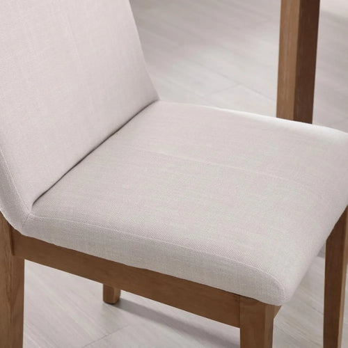 Farmhouse Mid Century Linen Dining Chairs Set of 4 | Anciennevi