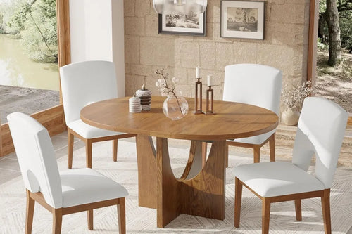 5-Piece Extendable Dining Table Set with Removable Leaf | Anciennevi