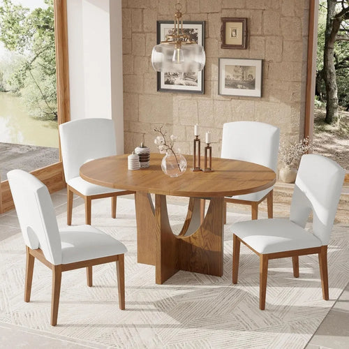 5-Piece Extendable Dining Table Set with Removable Leaf | Anciennevi