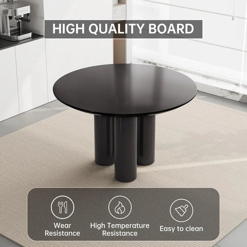 30'' Black Round Dining Table | Small Kitchen Table | Anciennevi