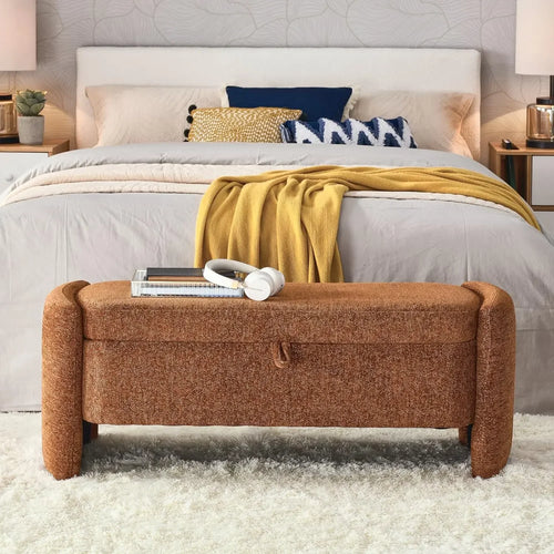 Allegra Oval Storage Ottoman with Hidden Compartment | Anciennevi
