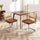 Set of 2 Brown Leather Rattan Dining Chairs with Chrome Legs | Elegant Seating | Anciennevi