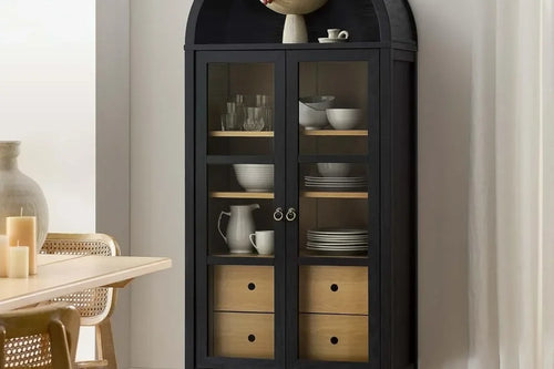 Modern Farmhouse 71" Tall Arched Storage Cabinet | Anciennevi