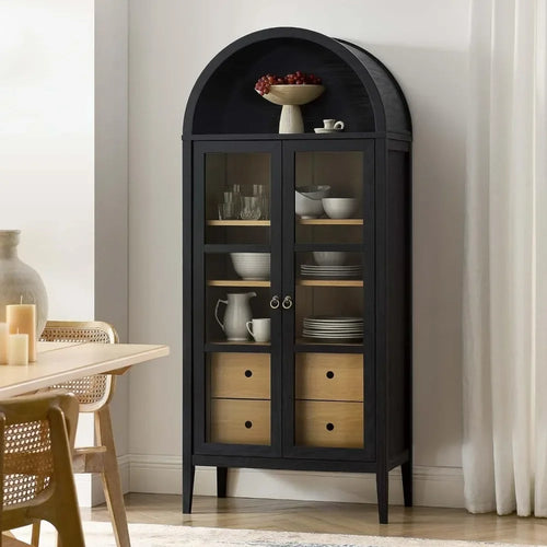 Modern Farmhouse 71" Tall Arched Storage Cabinet | Anciennevi