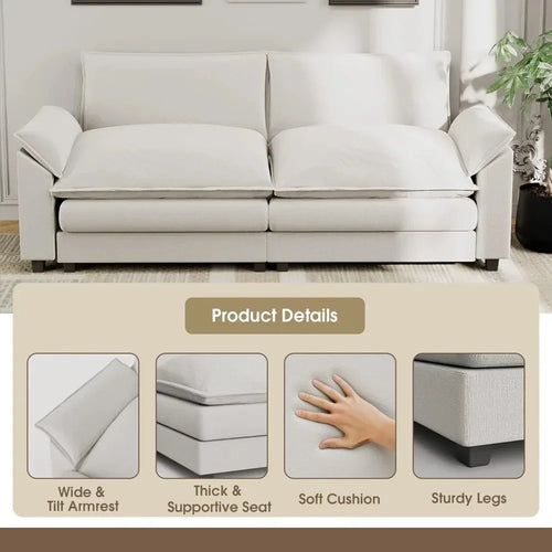 79” Modular Oversized Sectional Sofa | Deep Seat Loveseat | Anciennevi