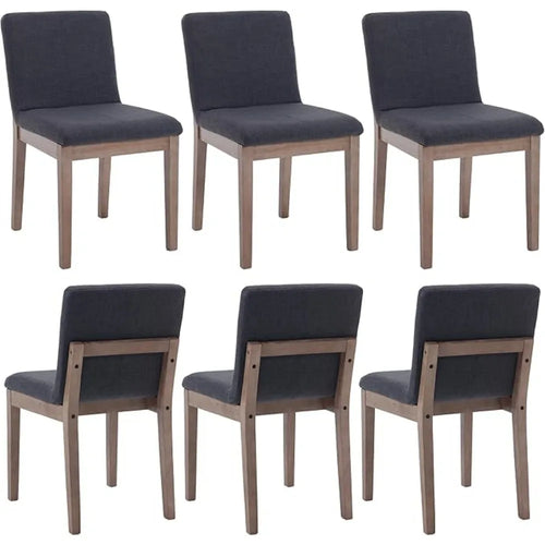 Farmhouse Mid Century Linen Dining Chairs Set of 4 | Anciennevi
