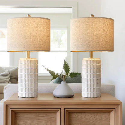 Aurelia - Modern Farmhouse Ceramic Table Lamp (Set of 2)