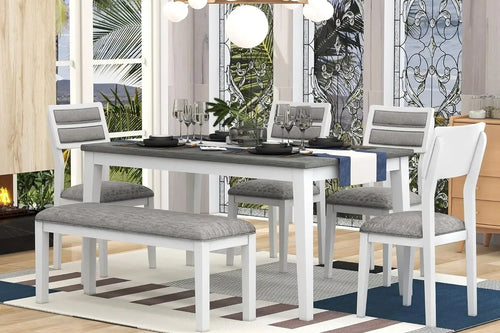 Order 6 Pieces Dining Table Set with Bench Online | Anciennevi