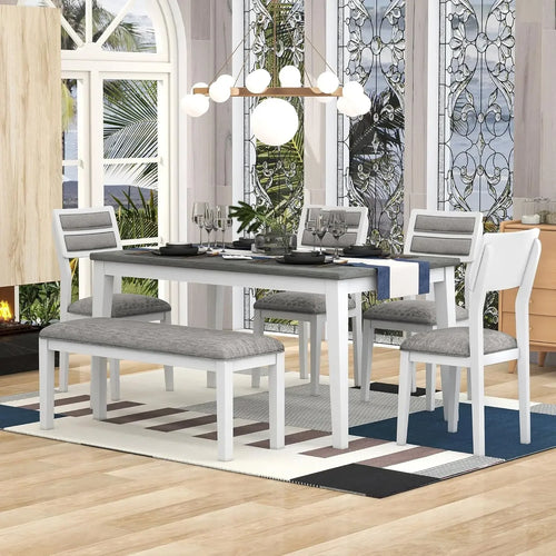 Order 6 Pieces Dining Table Set with Bench Online | Anciennevi