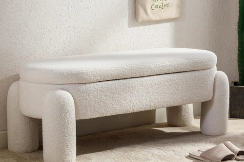 Sherpa Storage Ottoman Bench | Modern Entryway Bench | Anciennevi