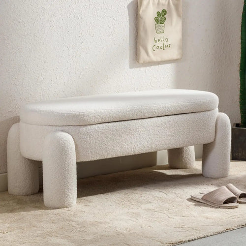 Sherpa Storage Ottoman Bench | Modern Entryway Bench | Anciennevi