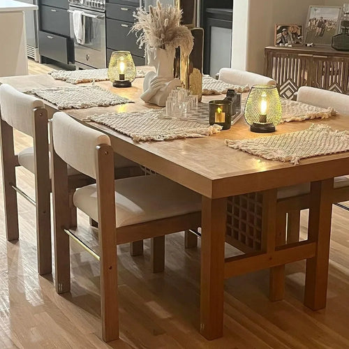 Set of 4 Upholstered Dining Chairs with Adjustable Back | Anciennevi