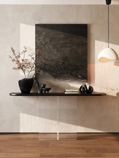 Acrylic Floating Solid Wood Console Table | Living Room Table | Anciennevi