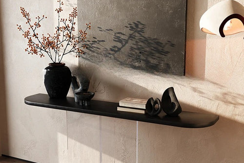 Acrylic Floating Solid Wood Console Table | Living Room Table | Anciennevi