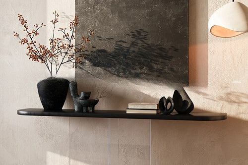 Acrylic Floating Solid Wood Console Table | Living Room Table | Anciennevi
